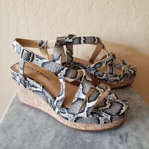 Snake Skin Wedge Sandal size 6 Lucky Brand. New/never worn